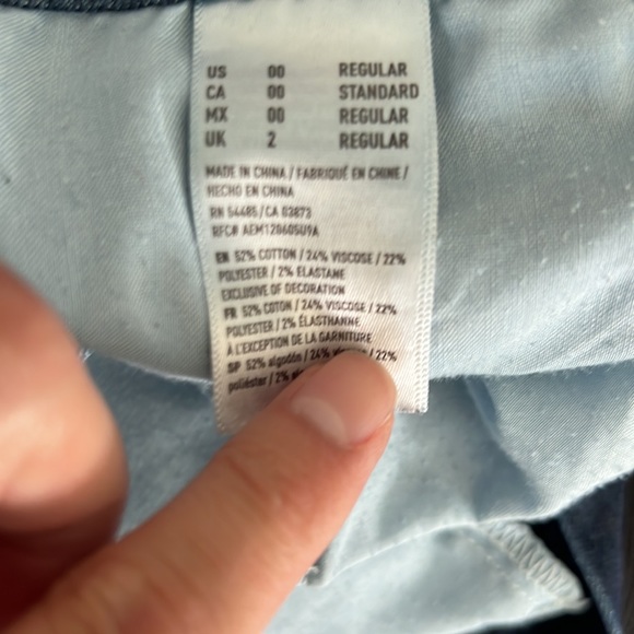 American Eagle High Rise Jeggings dark blue faded wash in size 00 - Picture 4 of 5